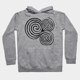 Celtic Triskele, Newgrange - Black Hoodie